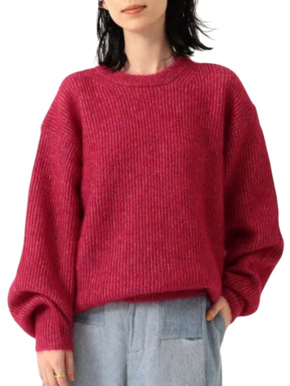 NWT Sayaka Davis Mohair Raglan Pullover Sweater M Raspberry